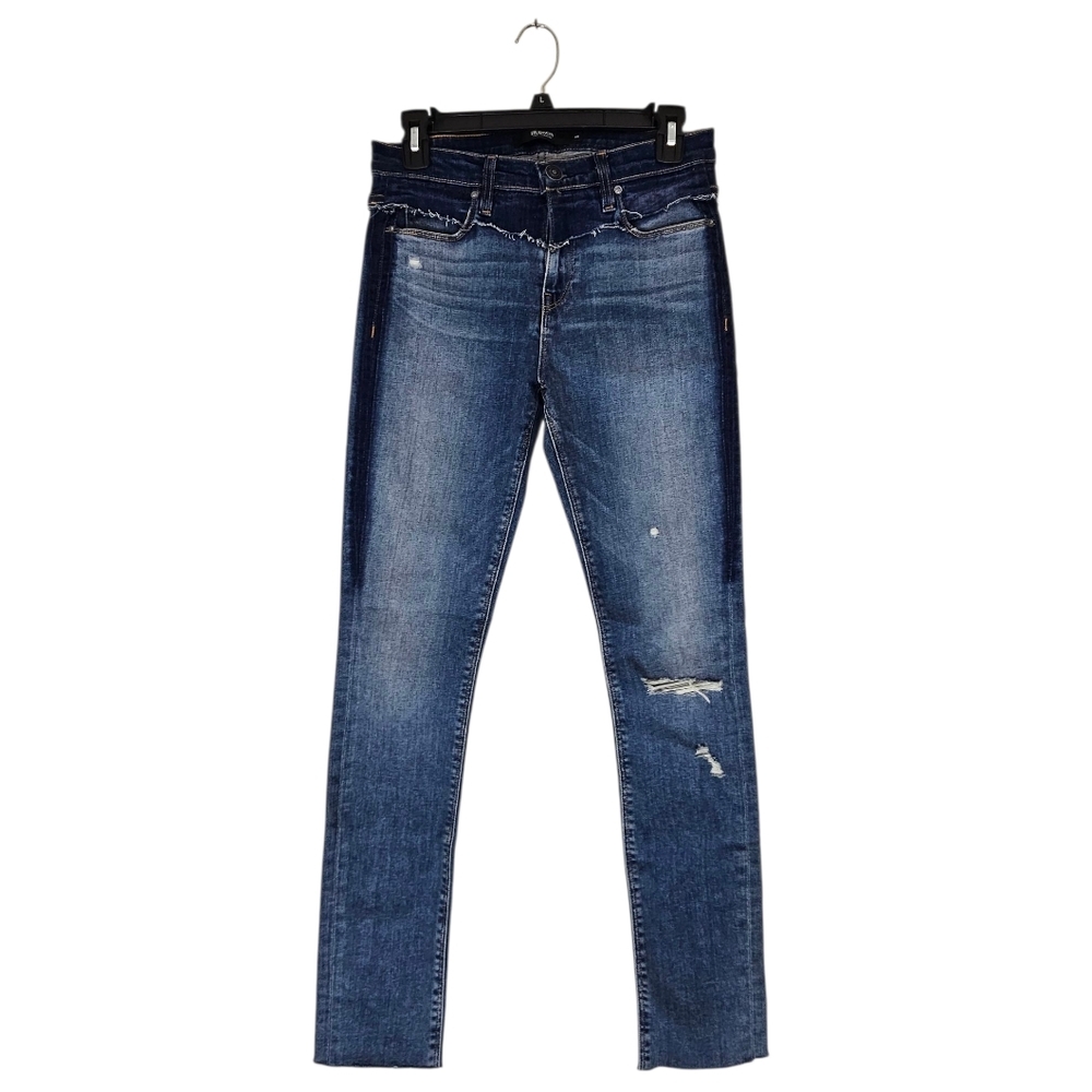 Hudson Los Angeles Nico High Rise Blue‎ Y2K Distressed Skinny Jeans 25 NWT